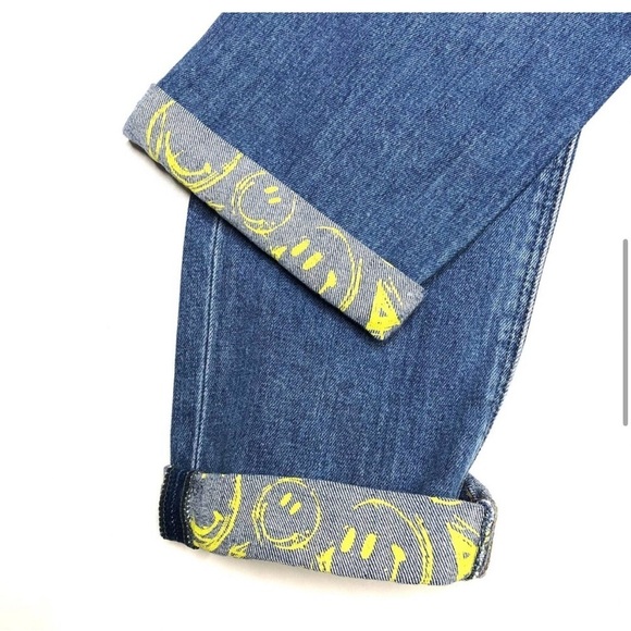 Lee X Smiley Collab Womens Jeans Size 25 Artsy Limited Collection Denim Unique - Picture 7 of 10